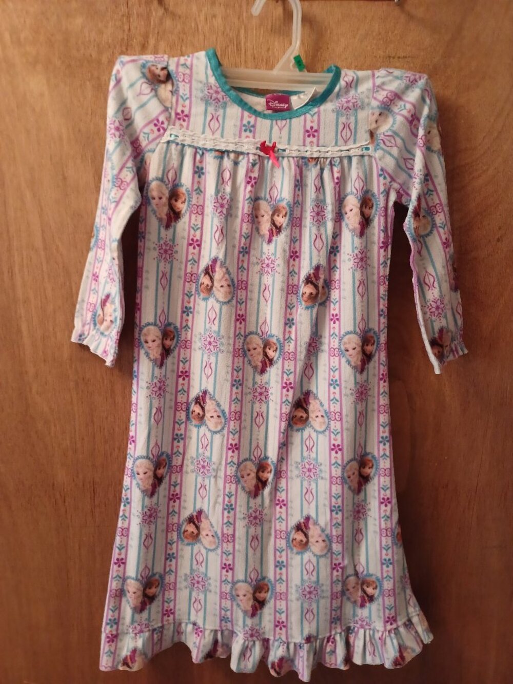 Disney Frozen Elsa And Anna Long Fannel Nightgown Girls